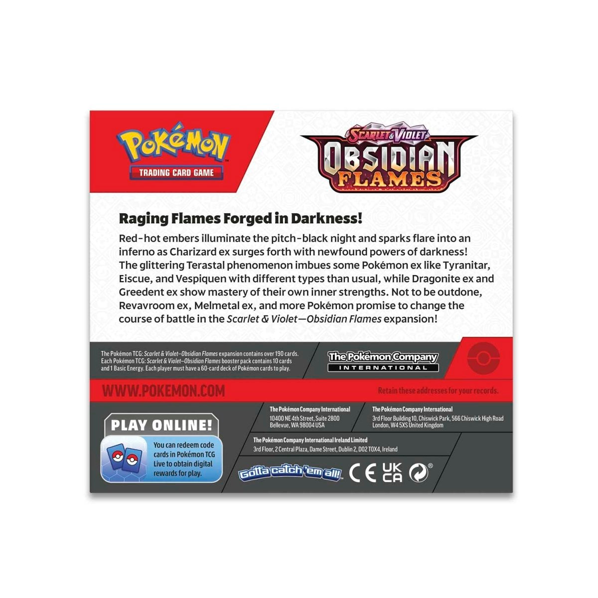 Pokémon Scarlet & Violet-Obsidian Flames Booster Display Box (36 Packs)