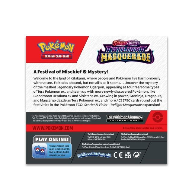 Pokémon Scarlet & Violet-Twilight Masquerade Booster Display Box (36 Packs)